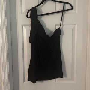BCBGMaxAzria Elegant Black Ruffle Top